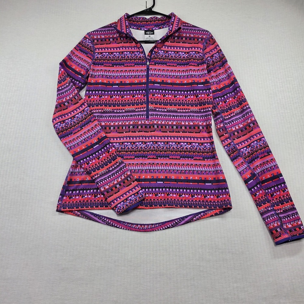 Nike Pro Pink 1/4 Zip Long Sleeve Jacket Thumb Hole Top Size M Athleisure Active